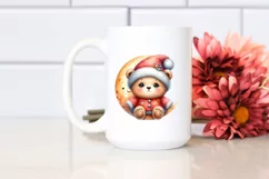 Cute Baby Bear Sitting on Moon PNG Product Image 2