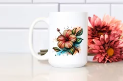 Abstract Wooden Stained Hibiscus | Sublimation | Clipart Product Image 2