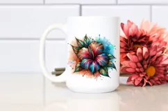Abstract Wooden Stained Hibiscus | Sublimation | Clipart Product Image 2