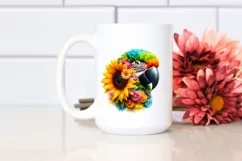 parrot made of flowers PNG Product Image 2