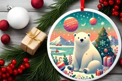 Round Christmas Ornament Sublimation|Clipart Product Image 2