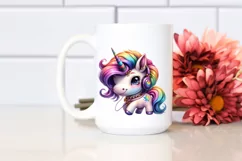 Cute Unicorn Playing with Vibrant Colors, Transparent PNG Product Image 2