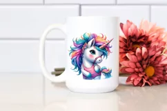 Cute Unicorn Playing with Vibrant Colors, Transparent PNG Product Image 2