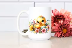 Colorful Baby Duck in Cradle | Sublimation, Clipart Product Image 2