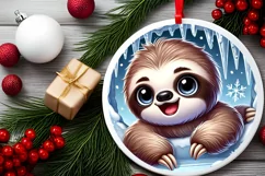 Round Christmas Ornament Sublimation|Clipart Product Image 1
