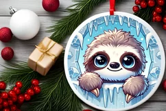 Round Christmas Ornament Sublimation|Clipart Product Image 1