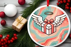 Round Christmas Ornament Sublimation|Clipart Product Image 1