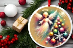 Round Christmas Ornament Sublimation|Clipart Product Image 1