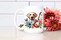 Colorful Labrador Retriever Floral Clipart Product Image 2