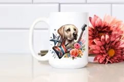 Colorful Labrador Retriever Floral Clipart Product Image 2