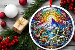 Round Christmas Ornament Sublimation|Clipart Product Image 1