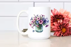 Jar Large Petunia Watercolor | Sublimation | Clipart Product Image 2