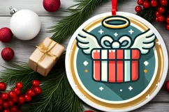 Round Christmas Ornament Sublimation|Clipart Product Image 1