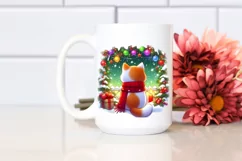 Cute Watercolor Cat with Vibrant Christmass Decorations PNG Product Image 2