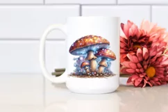 Shiny Mushroom Watercolor Splash PNG Product Image 2