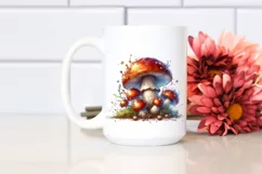 Shiny Mushroom Watercolor Splash PNG Product Image 2