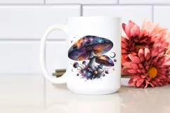 Mystical Celestial Mushroom Watercolor Splash PNG Product Image 2