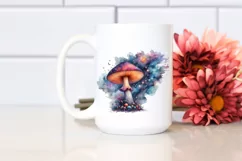Mystical Celestial Mushroom Watercolor Splash PNG Product Image 2