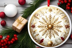 Round Christmas Ornament Sublimation|Clipart Product Image 2