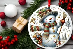 Round Christmas Ornament Sublimation|Clipart Product Image 1