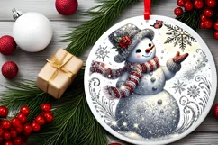 Round Christmas Ornament Sublimation|Clipart Product Image 1