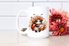 Detailed Watercolor Boho Ladybug with Jasmine Bouquet Product Image 2