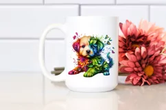 Vibrant Abstract Flower Puppy PNG Product Image 2