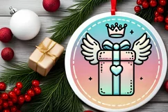 Round Christmas Ornament Sublimation|Clipart Product Image 1