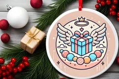 Round Christmas Ornament Sublimation|Clipart Product Image 1