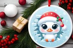 Round Christmas Ornament Sublimation|Clipart Product Image 2