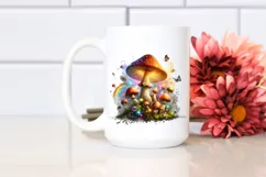 Glossy Magical Mushroom Watercolor Splash PNG Product Image 2
