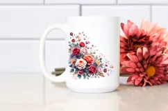 Colorful Red Rose Floral Frame PNG Product Image 2