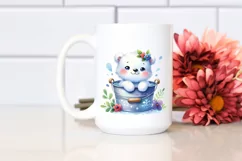 Colorful Polar Bear Baby Bucket | Sublimation | Clipart Product Image 2