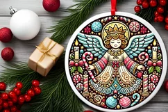 Round Christmas Ornament Sublimation|Clipart Product Image 2