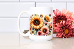 Pastel Watercolor Sunflower Glossy Petals PNG Product Image 2