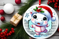 Round Christmas Ornament Sublimation|Clipart Product Image 1
