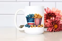 Detailed Popcorn USA Colors Clipart Product Image 2