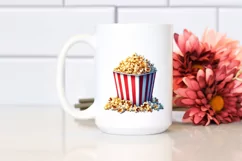Detailed Popcorn USA Colors Clipart Product Image 2