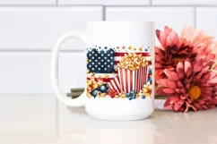Detailed Popcorn USA Collors Sublimation Clipart Product Image 2
