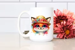 Colorful Layered Cute Baby Fox Crazy Eyes Hair | Sublimation Product Image 2