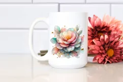 Abstract Shiny Camellia Clipart PNG Product Image 2