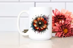 Abstract Wooden Stained Poppy Sublimation Clipart Product Image 2