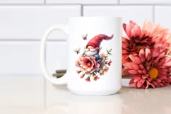 Cute Gnome Snapdragons | Watercolor Art | Clipart Product Image 2