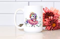 Baby Unicorn in Waltz Dancer&#039;s Gown, Colorful PNG Product Image 2