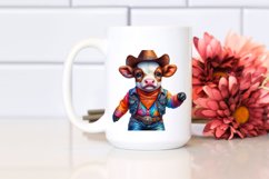 Colorful Watercolor Baby Cow Square Dancer&#039;s Outfit PNG Product Image 2