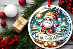 Round Christmas Ornament Sublimation|Clipart Product Image 1