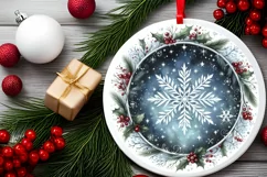 Round Christmas Ornament Sublimation|Clipart Product Image 2