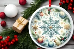 Round Christmas Ornament Sublimation|Clipart Product Image 2