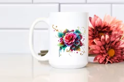 Watercolor Luxury Flower Love Splash Clipart Product Image 2