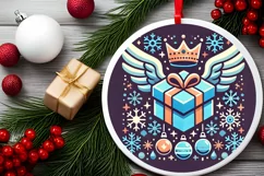 Round Christmas Ornament Sublimation|Clipart Product Image 1